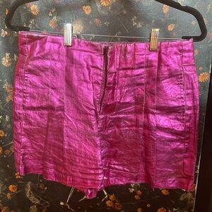 Shiny Pink Mini Skirt